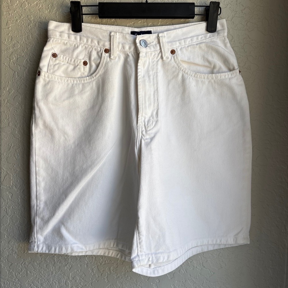 Gap Vintage 90s High Rise Womens 6 Denim Shorts White 100% Cotton Jort Bermuda